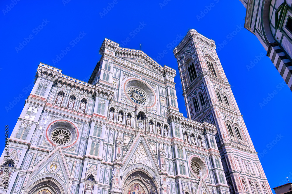 The Florence Cathedral from the streets of Florence, Italy.
