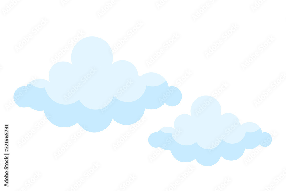 White clouds in the blue sky icon-vector