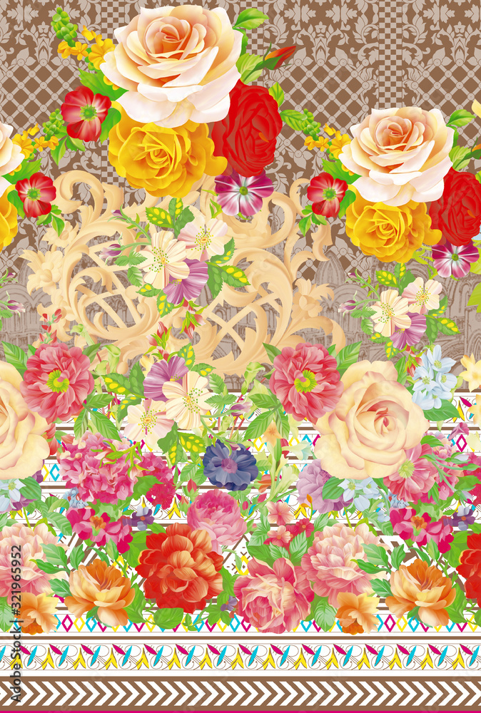 Naklejka premium seamless pattern with roses