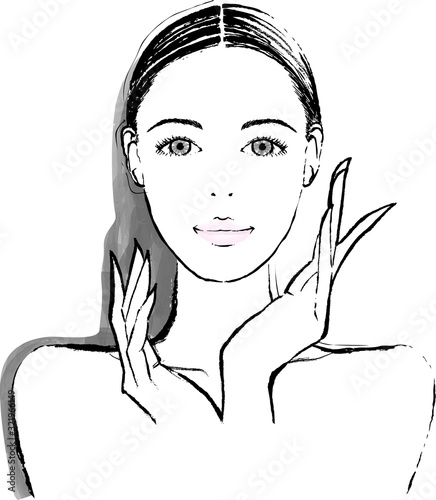 女性　上半身　美容イメージ