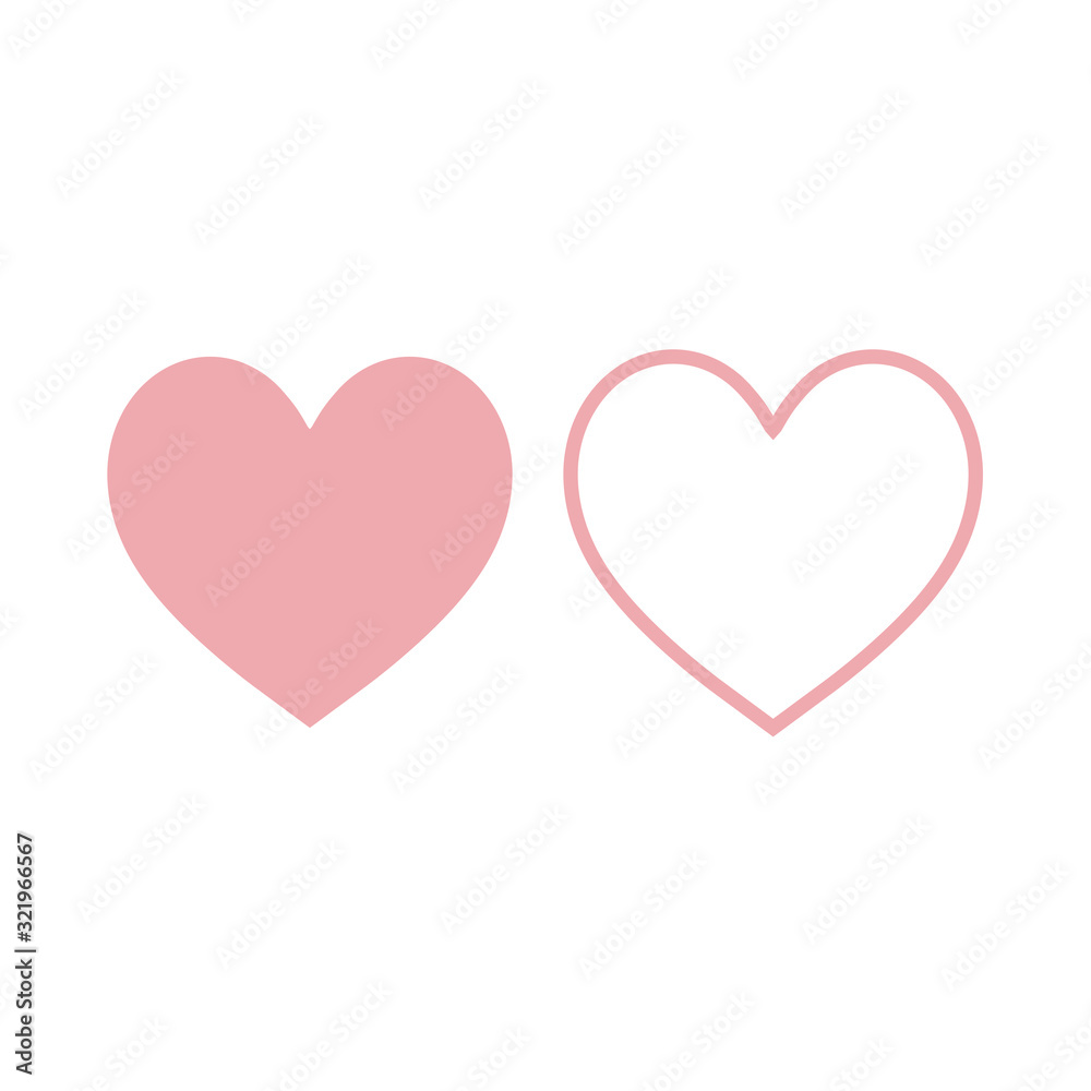 Pink heart on the day of love Valentine day
