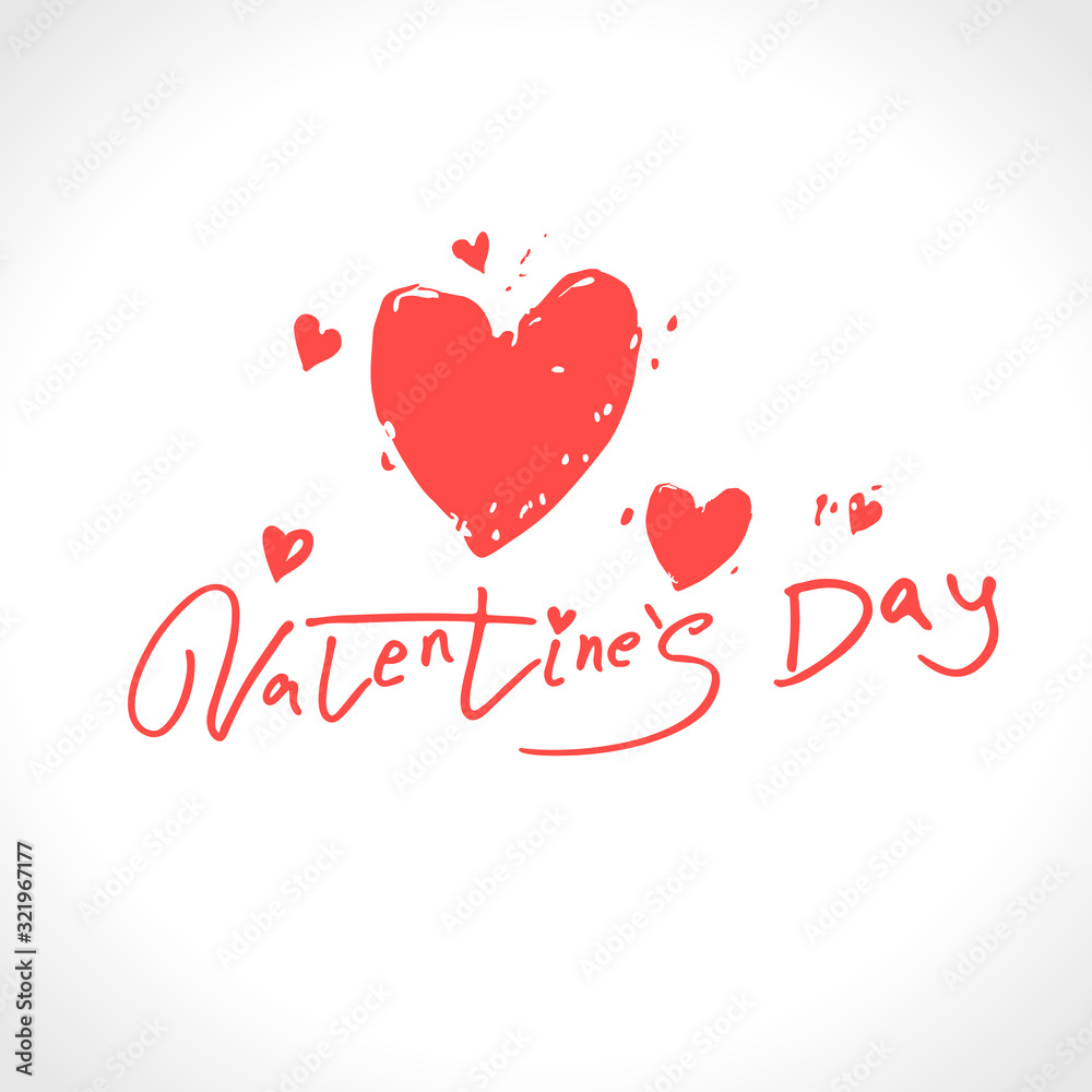 Vector illustration Valentines day. Happy Valentine's Day. Vector illustration modern calligraphy. Valentines day holidays typography print, postcard, t-shirt and more. 