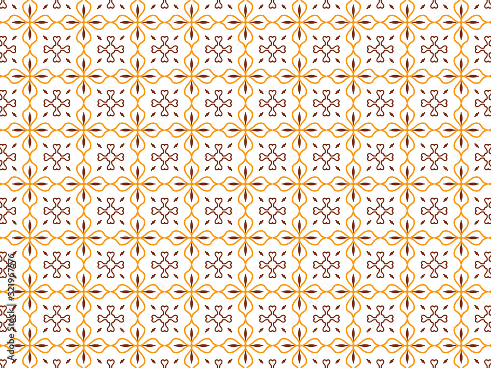 4K Seamless illustrations pattern on white background.