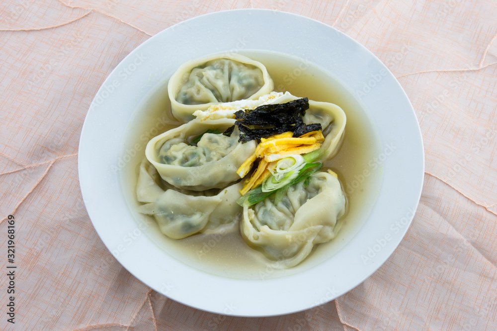 Dumpling soup which is called ManDutGuk in Korean Dumpling soup which is called ManDutGuk in Korean