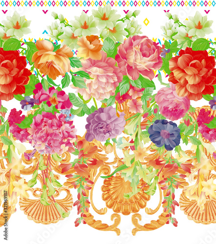 seamless floral background with flowers