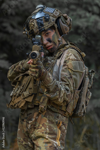 Portrait of a woman soldier
