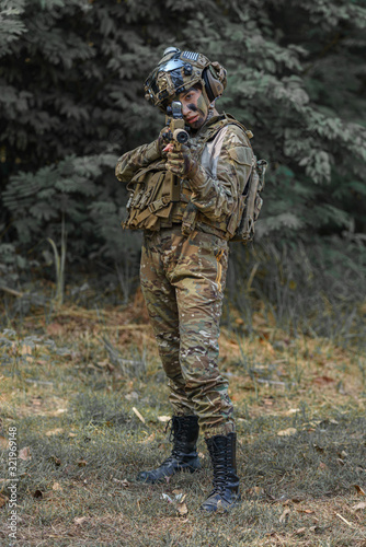 Portrait of a woman soldier