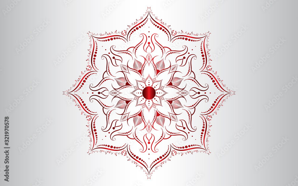 Circle pattern petal flower of mandala with colorful,Vector floral mandala patterns unique design with white background,Hand drawn pattern