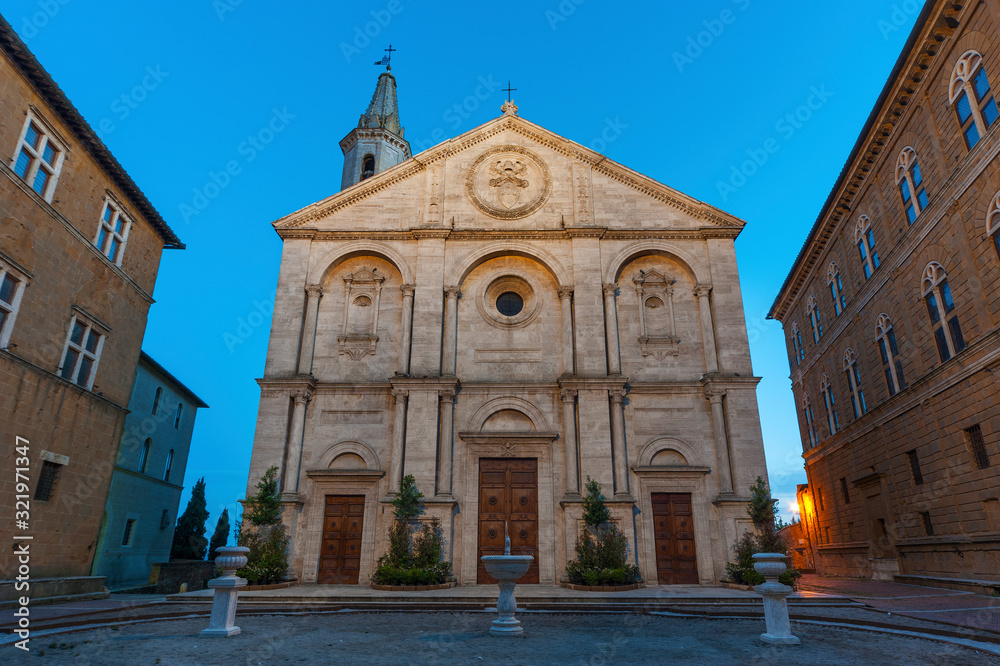 Cathedral in historical town Pienza, Tuscany, Italy