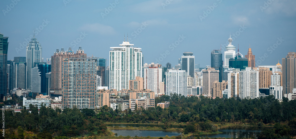 View of skylines in Shenzhen,China