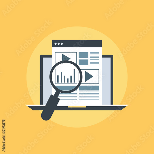 Data analytics information and web development website statistic