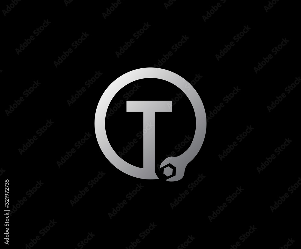 Circle T Letter Metal Logo Icon, Perfect for Technology and Automotive Concept. Circle T Letter Metal Logo Icon, Perfect for Technology and Automotive Concept.