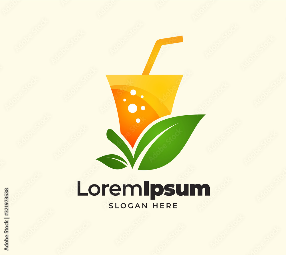 healthy fresh juice logo template Stock Vector Adobe Stock