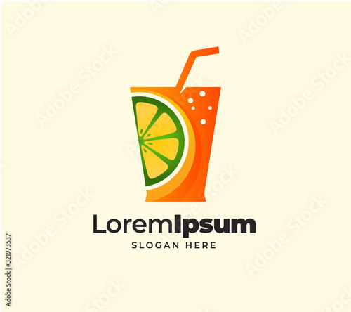 fresh lime orange juice logo template
