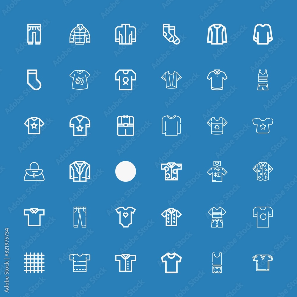 Editable 36 apparel icons for web and mobile