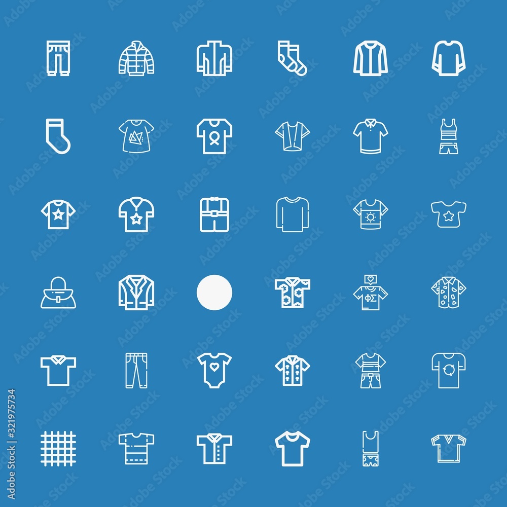 Editable 36 apparel icons for web and mobile Editable 36 apparel icons for web and mobile