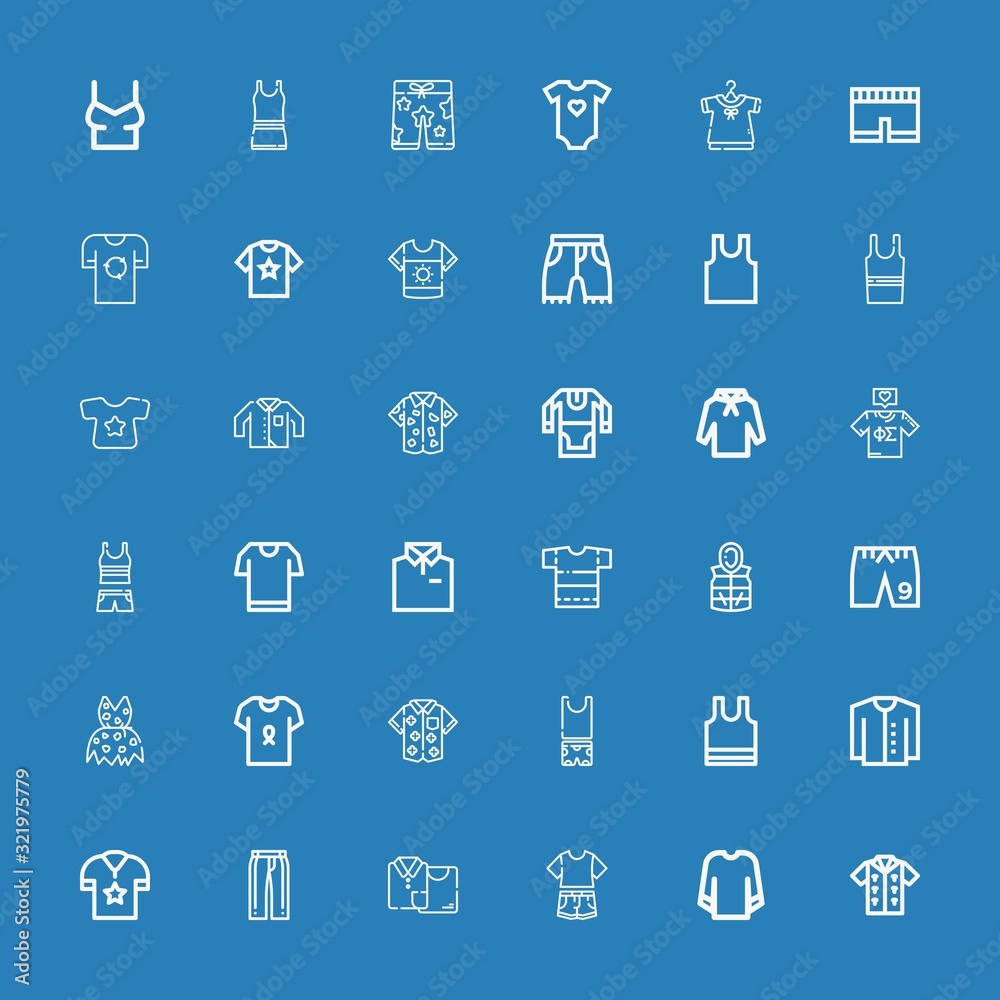 Editable 36 apparel icons for web and mobile