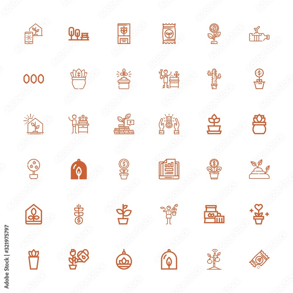 Editable 36 growing icons for web and mobile