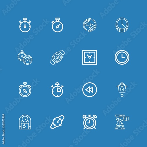 Editable 16 hour icons for web and mobile