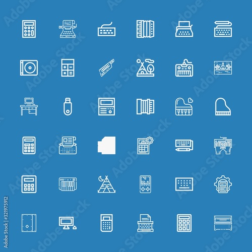 Editable 36 keyboard icons for web and mobile
