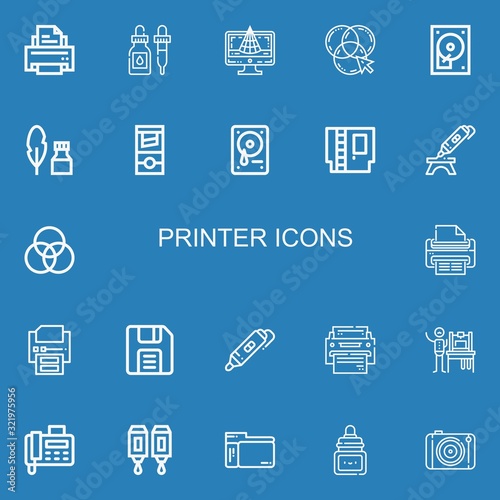 Editable 22 printer icons for web and mobile