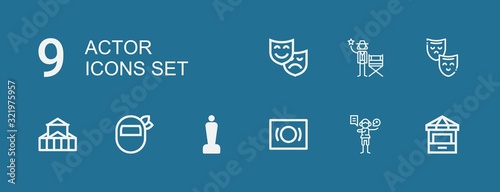 Editable 9 actor icons for web and mobile