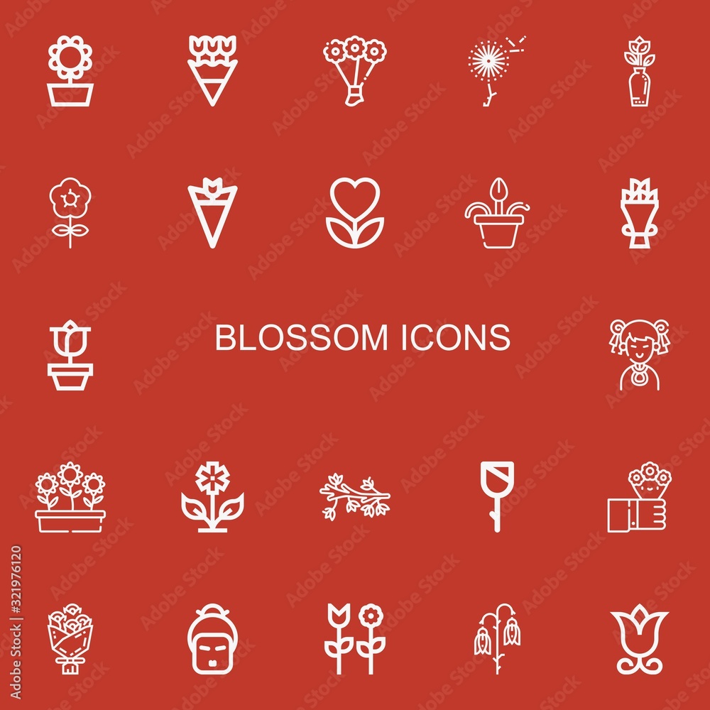 Editable 22 blossom icons for web and mobile Editable 22 blossom icons for web and mobile