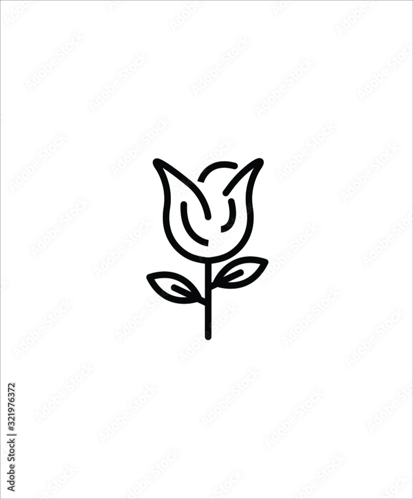 flower flat line icon,vector best illustration design icon.