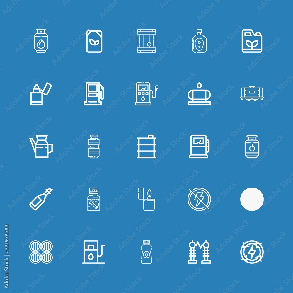 Editable 25 gasoline icons for web and mobile