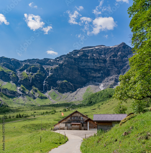 Switzerland  Panoramic view on green Alps around Saxeten valley