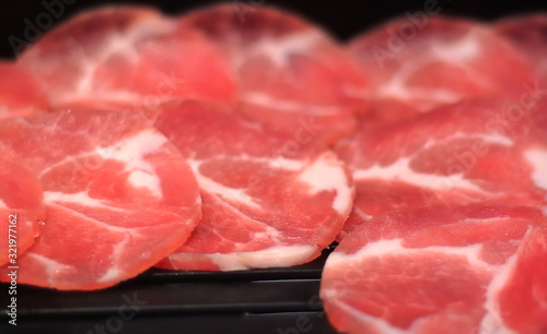 Raw meat sliced for hot pot