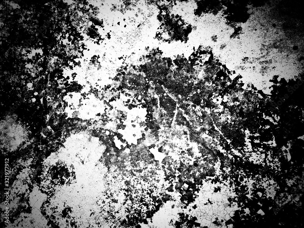 abstract grunge moss texture on the old floor. use as a background or wallpaper. black and white, so contrast and grainy.