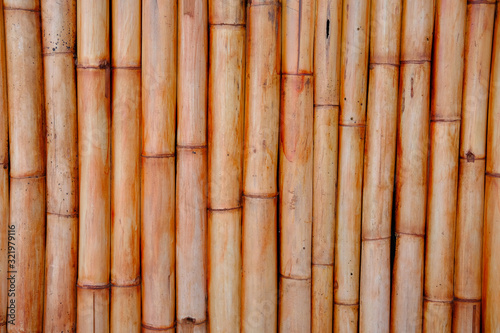 Close up of Bamboo wall or Bamboo fence texture.