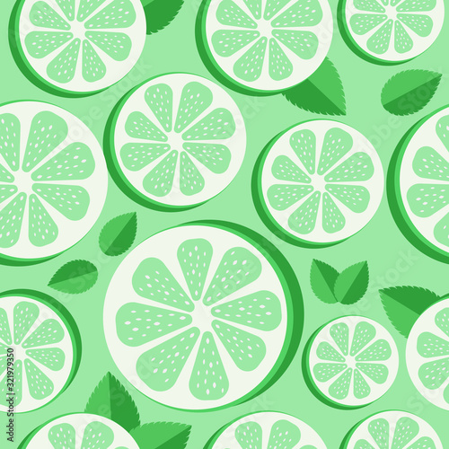 Seamless lime pattern. pattern of slice of lemon isolated icon vector illustration desing.