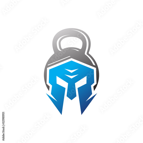 barbel fitness spartan logo Vector