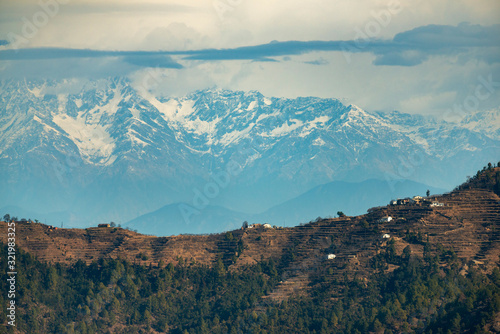 View of Himalayas from Ramnagar, Uttarakhand, India,