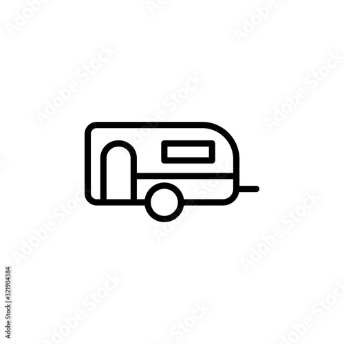 Simple caravan line icon.