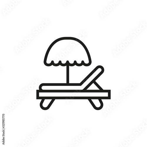 Simple sunbed line icon.