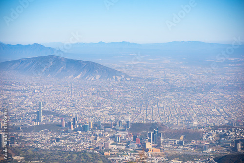 Monterrey Nuevo León México City Aerial view street and building