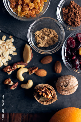 Ingredients for healthy fitness cookies	