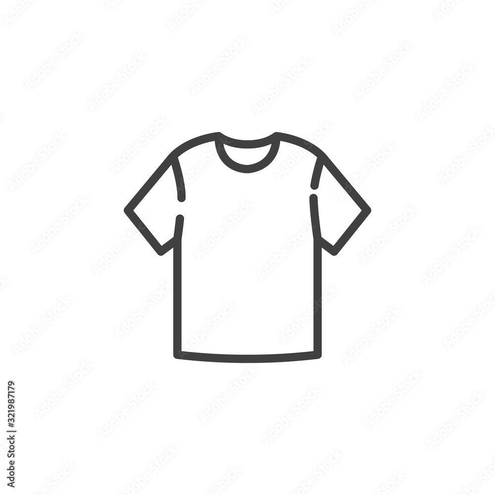 Blank T-shirt line icon. linear style sign for mobile concept and web  design. Short sleeve t-shirt outline vector icon. Symbol, logo  illustration. Vector graphics Stock Vector | Adobe Stock