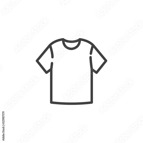 Blank T-shirt line icon. linear style sign for mobile concept and web design. Short sleeve t-shirt outline vector icon. Symbol, logo illustration. Vector graphics photo
