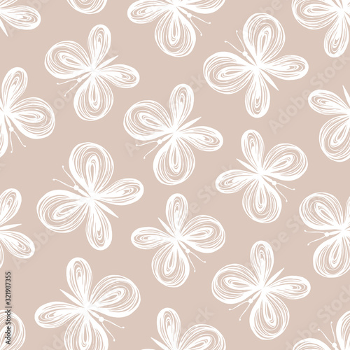 Vintage seamless pattern with butterflies.