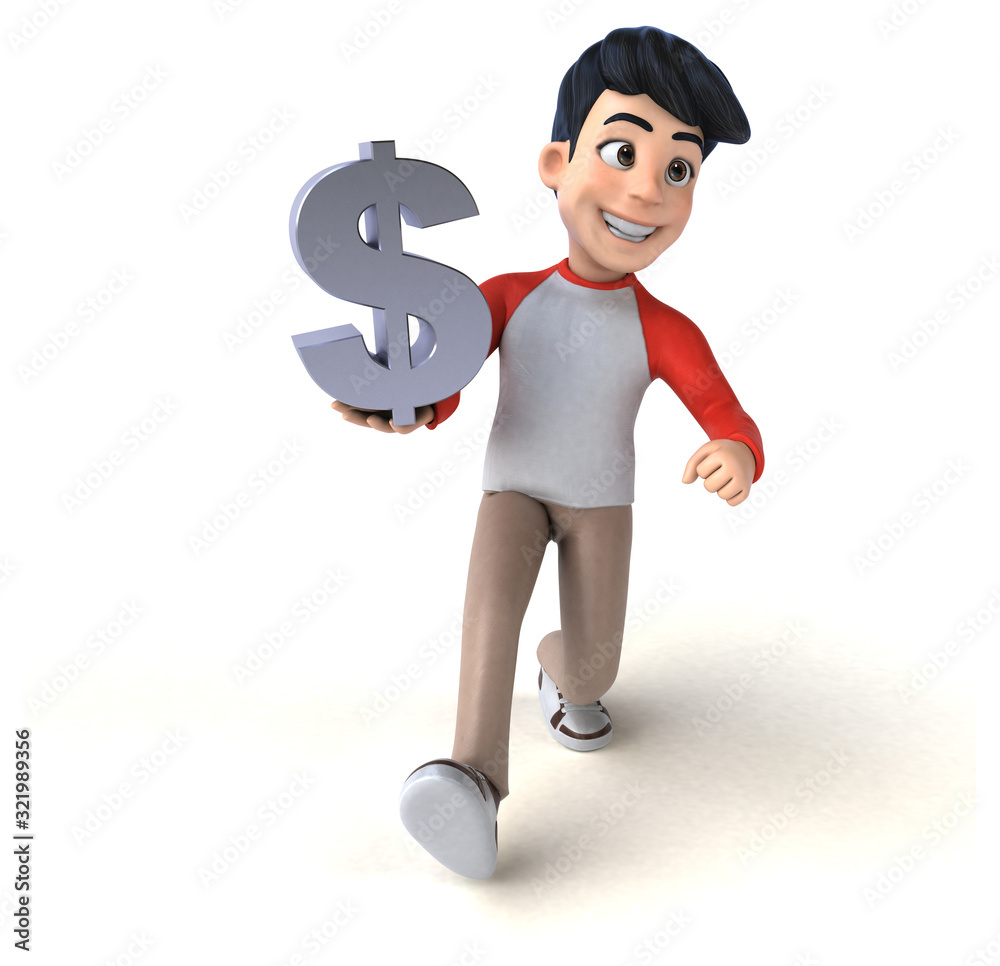 Fun 3D Asian teenager with a manga style Fun 3D Asian teenager with a manga style