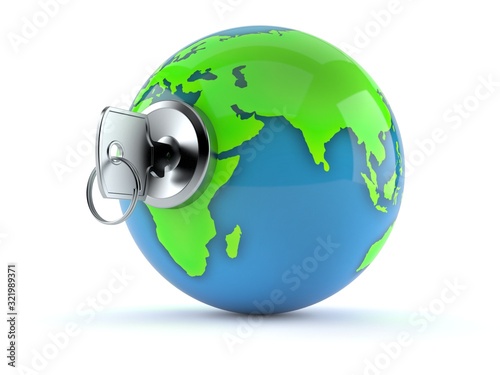 World globe with door lock © Talaj