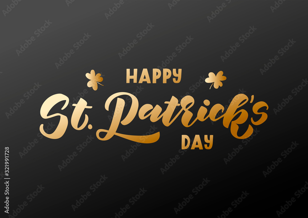 Plakat Happy St. Patrick's day hand drawn lettering