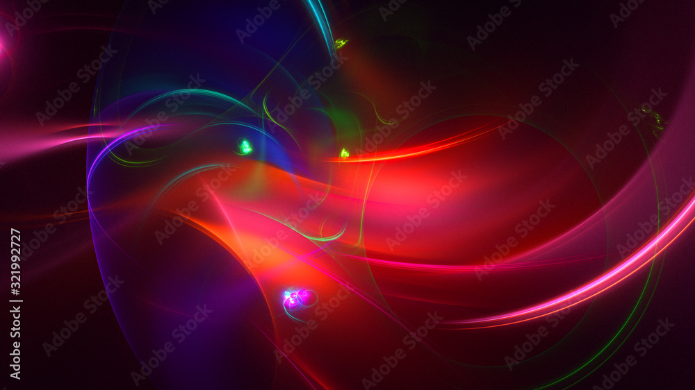 Fractal 3D rendering abstract and shiny background