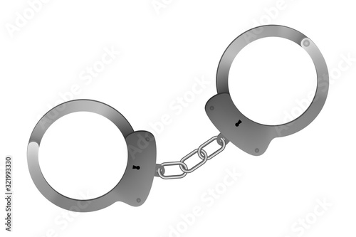 Locked handcuffs.