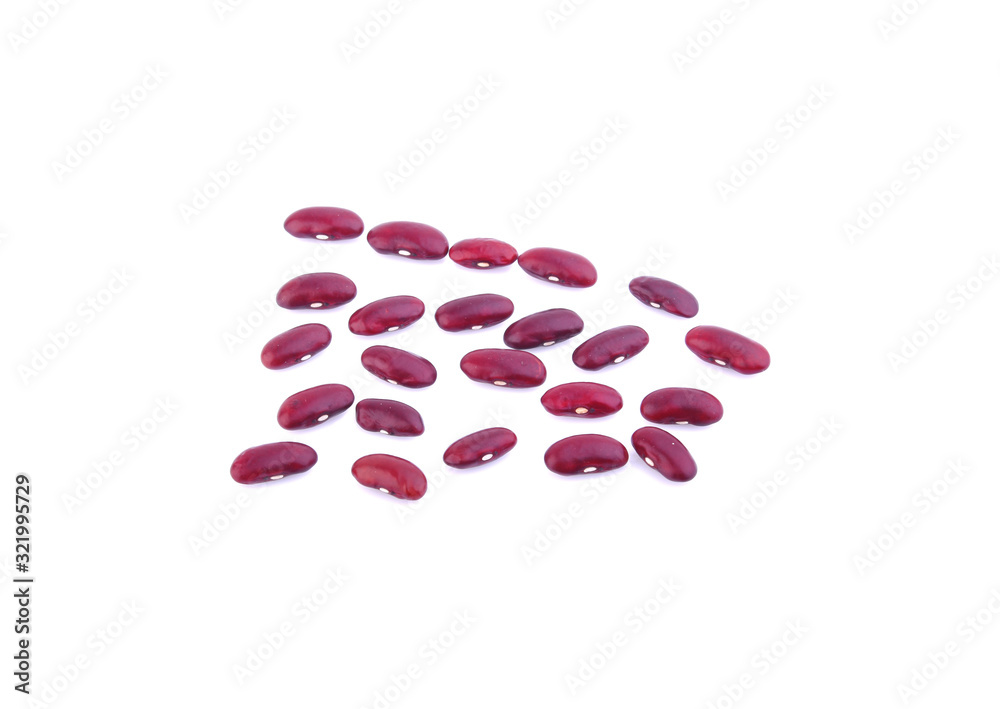 red beans isolated on the white background.