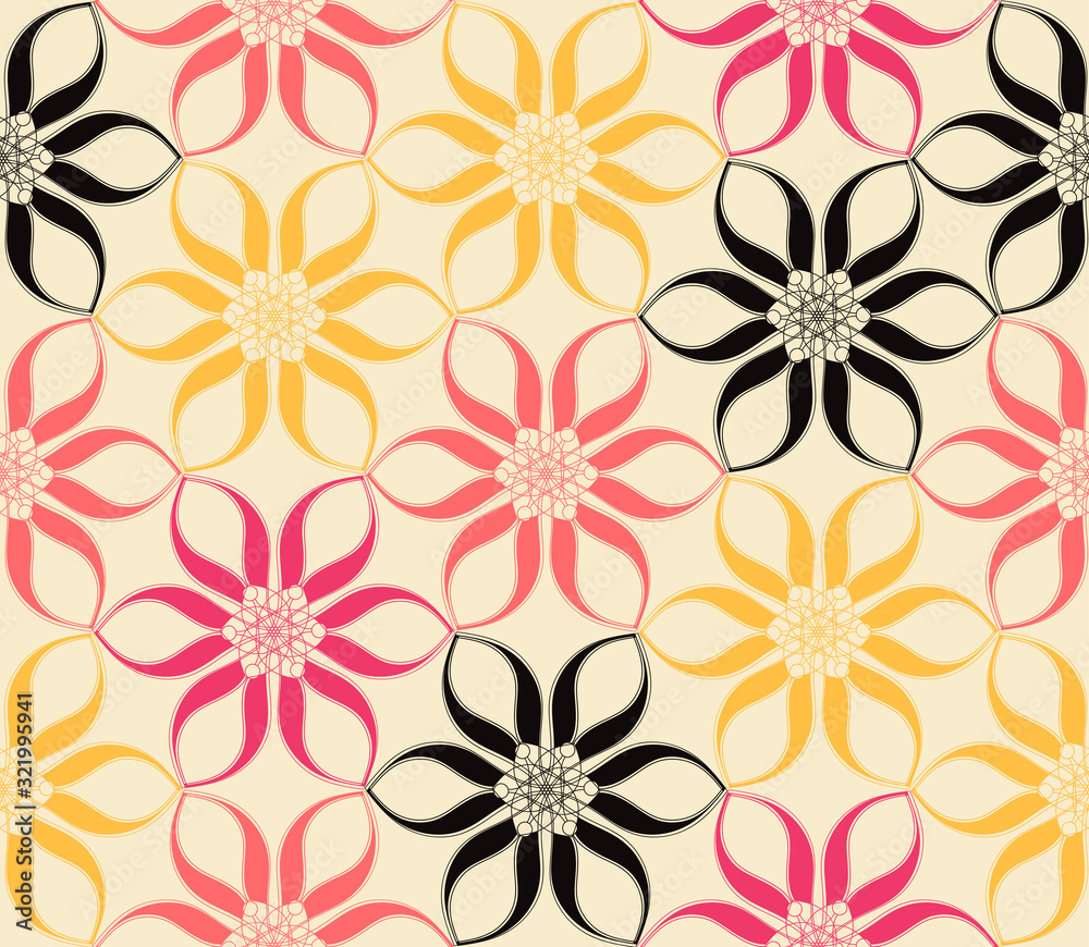 floral tracery field seamless ivory pink yellow floral tracery field seamless ivory pink yellow